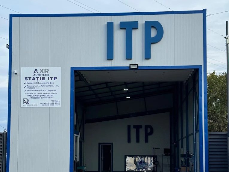 Intrarea în stația ITP AXR Autotech din Săbăreni